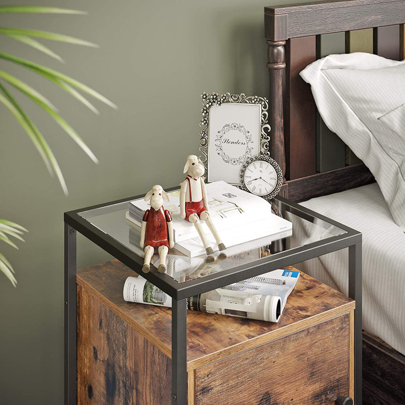 Wendell 40cm W Manufactured Wood Bedside Table