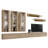 Vredenburgh 126" Modern Floating Wall Mounted Entertainment Center with 16-Color LED Lighting, High Gloss Finish-732980240