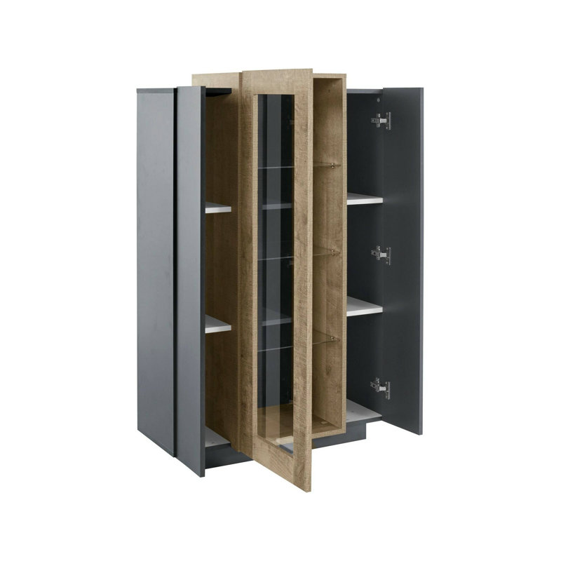 Carleene Rectangle Accent Cabinet, Anthracite/Maple