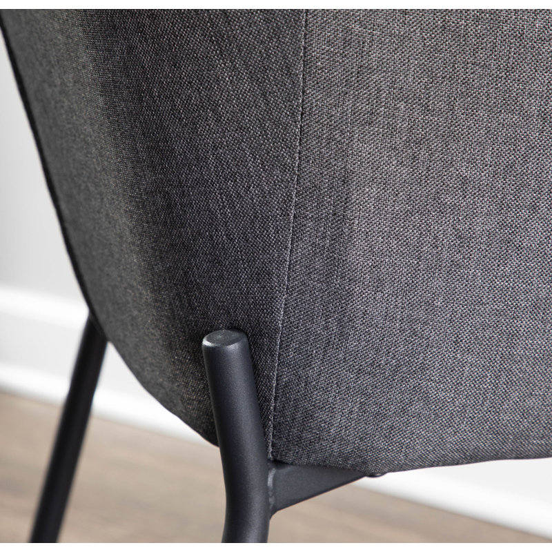 Inarah 18.5'' H Upholstered Armchair, Charcoal