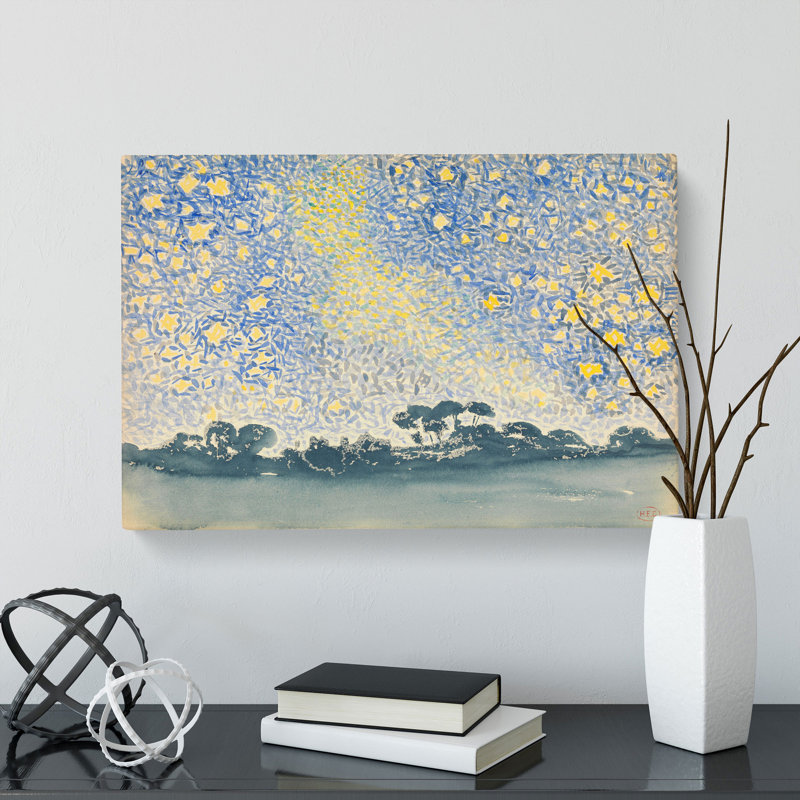Landscape With Stars Vol.1 by Henri-Edmond Cross - Wrapped Canvas Painting, 40cm H x 60cm W x 3cm D