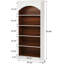 70.86" 5-Tier White & Oak Vintage Library Bookcase For Living Room, Office, Bedroom