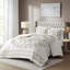 Housse de couette en coton chenille 3 pièces avec bouton - Double / grand / grand / double coton, taupe