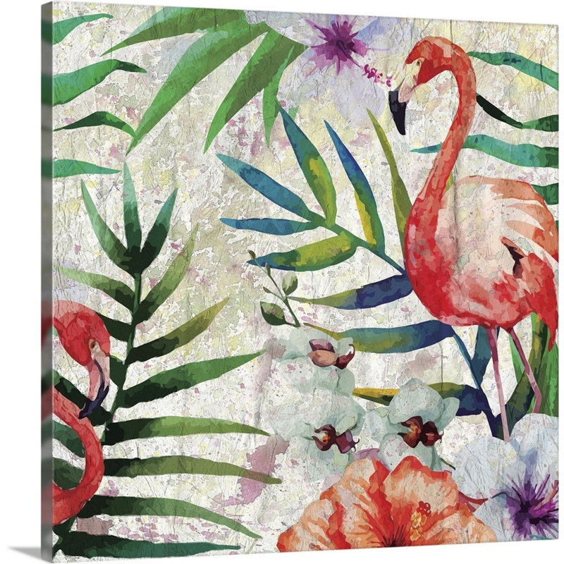 Reproduction d’art sur toile, "tropical Life II" par Kimberly Allen, Toile tendue, H 12 po x l 12 po x P 1,25 po