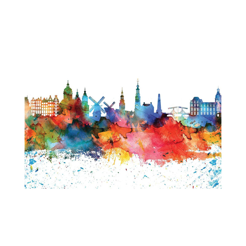 Amsterdam Skyline 1 Piece Wrapped Canvas Painting, 152.5 cm H x 101.5 cm W