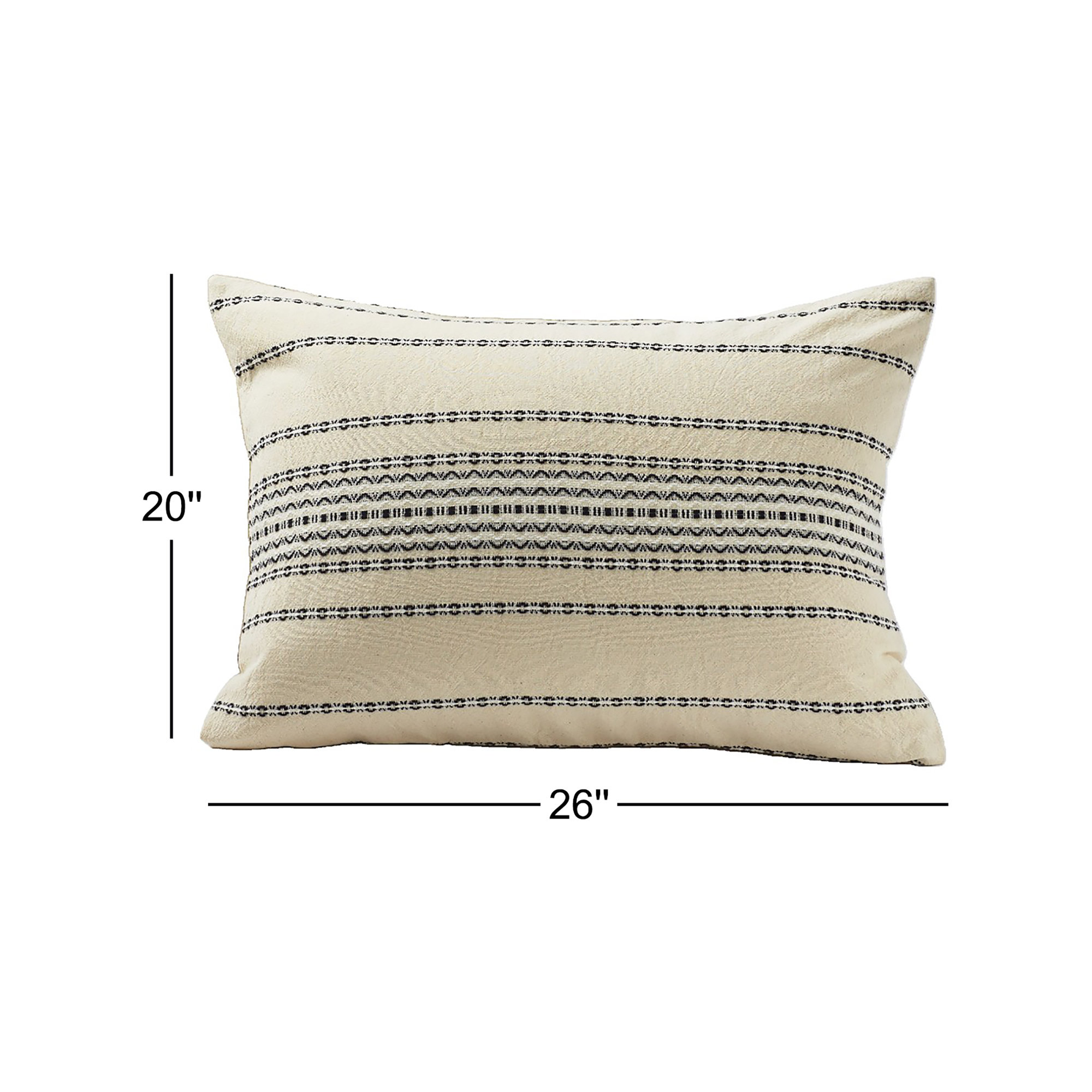 Rippled Organic Cotton Sham, Standard, Ivory/Black