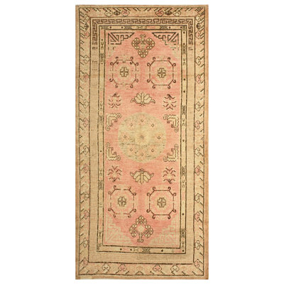 Tapis antique en laine de grande taille East Turkestan Khotan