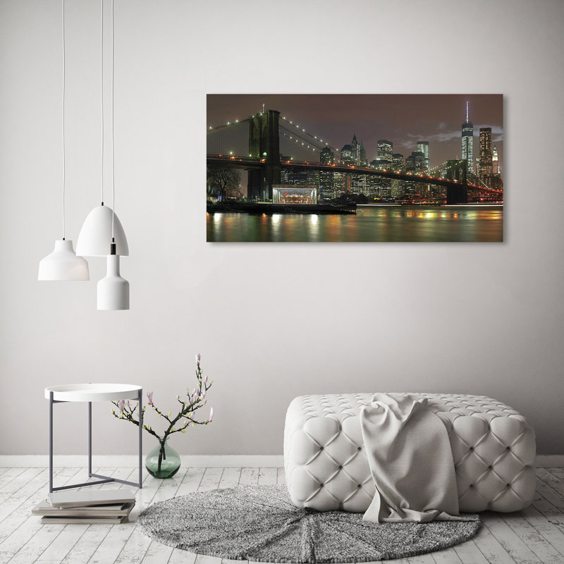 New York by Night 1 Piece Wrapped Canvas Wall Art