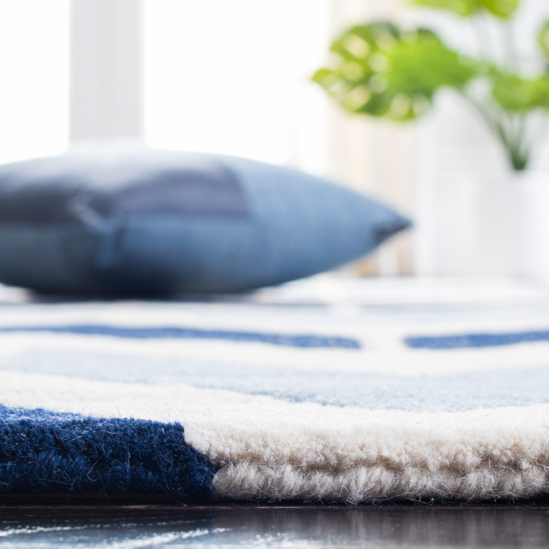 Deedie Hand Tufted Wool Chevron Rug, Square 5'