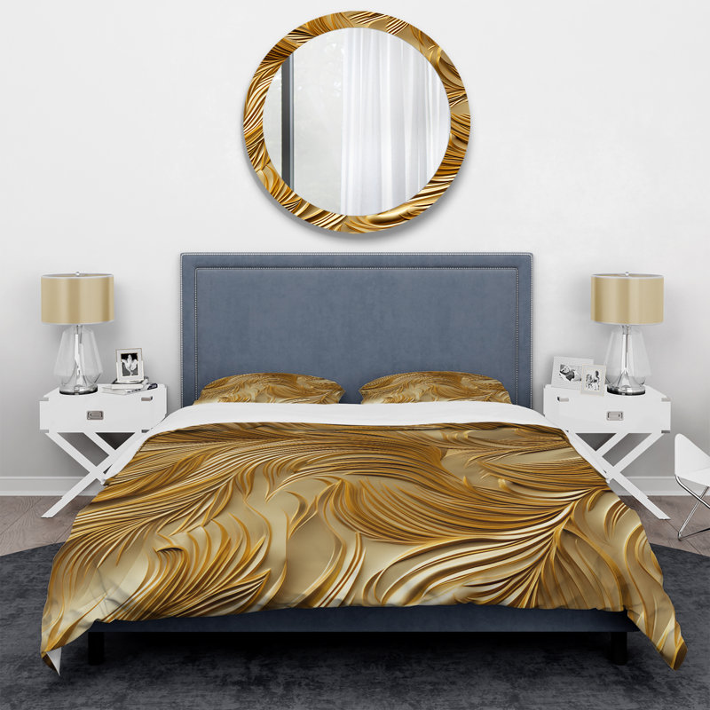 Ensemble de housse de couette Golden Feathers Serenity IV - Feathers, Housse de couette pour très grand lit et 2 très 