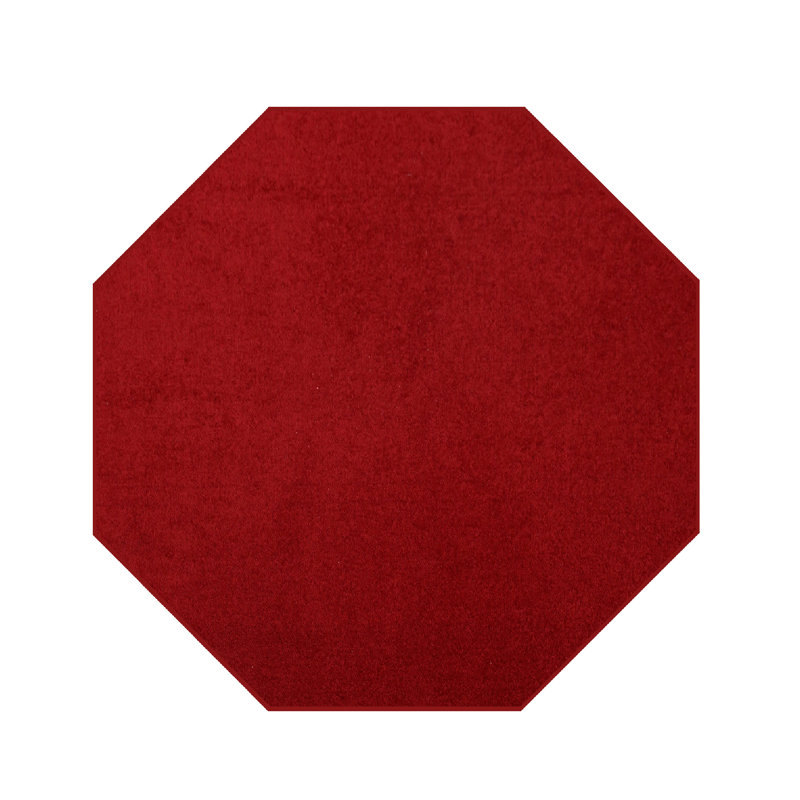 Modern Plush Pet and Kids Friendly Solid Color Red Area Rugs, Stain & Fade Resistance, Perfect for Living Room, Dining Room, Bedroom, Playroom and Kidsroom, Event, Wedding, Ambernique Binded Rug