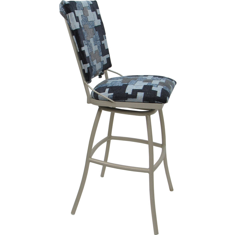 Tabouret de bar d'extérieur d'extérieur 34 po, Bleu / Noir, Beige