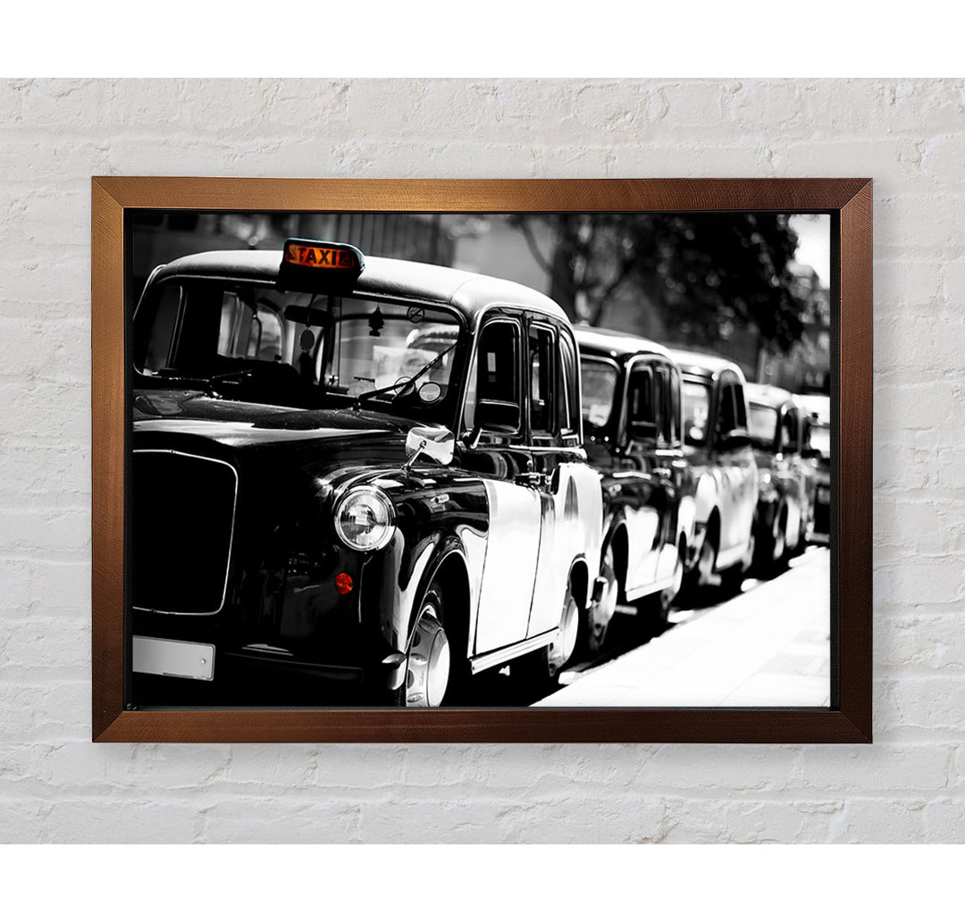 London Black Cabs - Einzelne Bilderrahmen Kunstdrucke