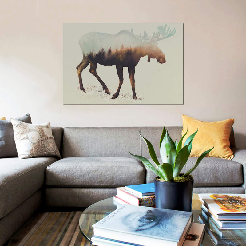 Elk I by Andreas Lie - Print on Canvas, 101.6 cm H x 66.04 cm W x 1.91 cm D, Wrapped Canvas