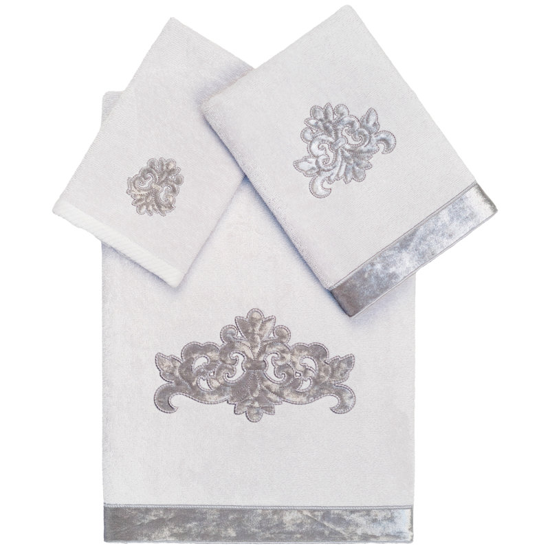  100% Turkish Cotton 3 Piece Towel Set, Silver
