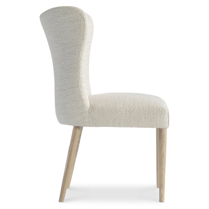 Contemporary Modulum White Upholstered Wood Side Chair
