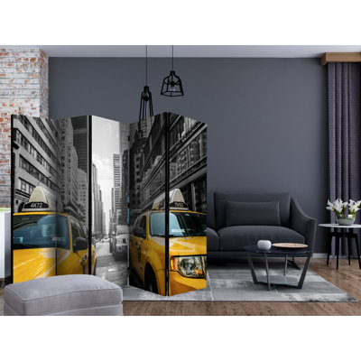 Arris 225 cm W x 172 cm H 5 - Panel Solid Wood Folding Room Divider