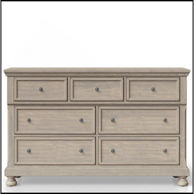 Commode sept tiroirs gris antique