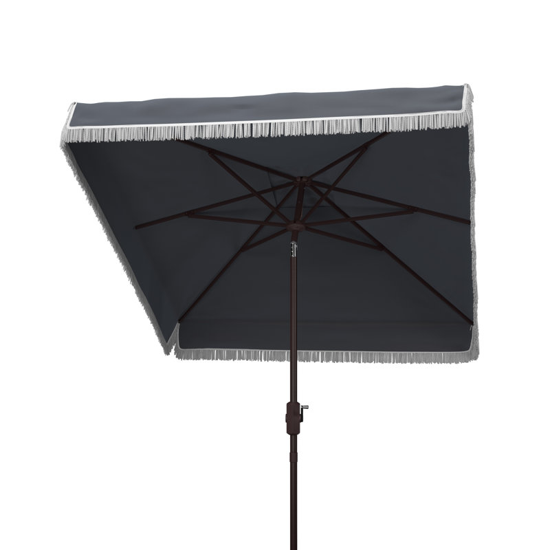 Parasol de marché carré 7,5 pi Keesee, Bleu marine/blanc