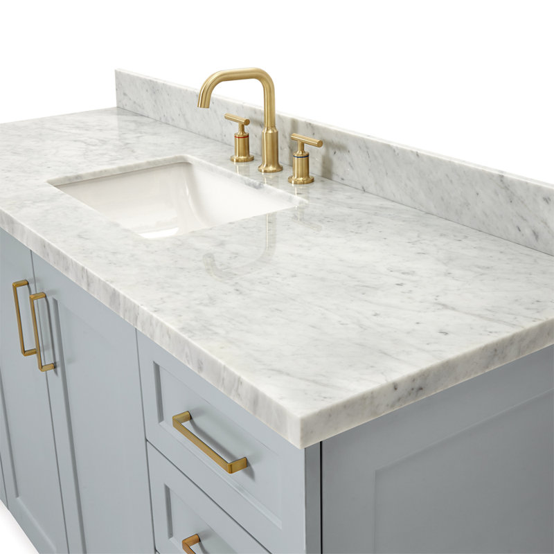 ARIEL TAYLOR 61 IN RECTANGLE SINK VANITY, Gray, Rectangle
