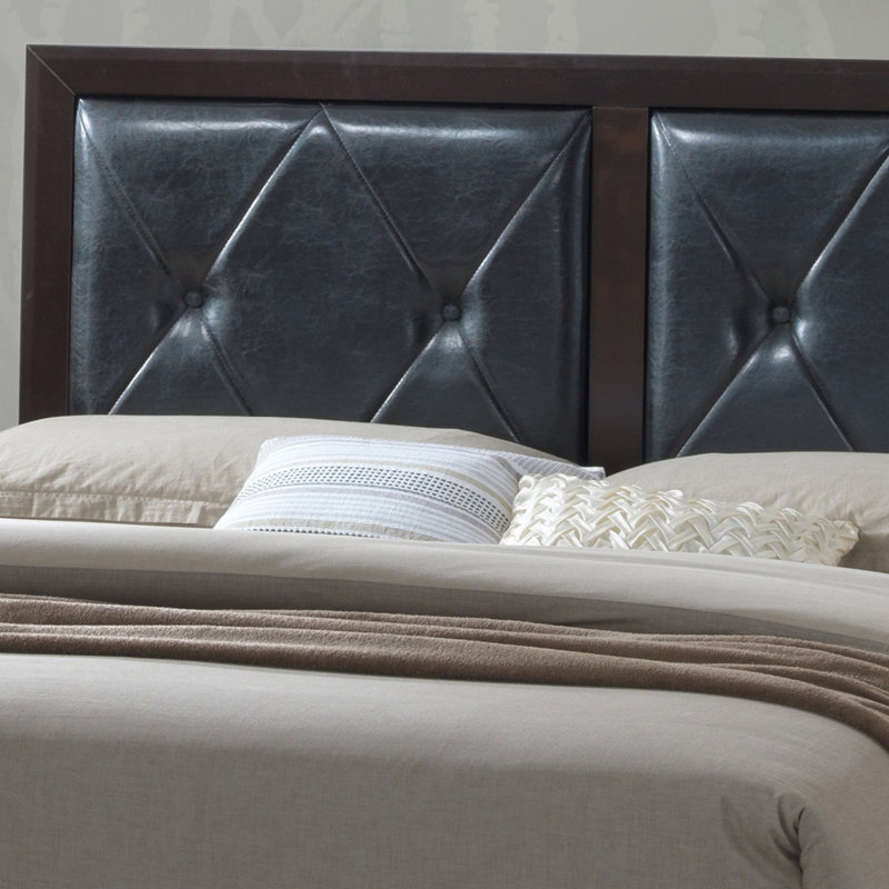 Quick Assembly Mdf Espresso Bed For Relaxation With Transitional Style