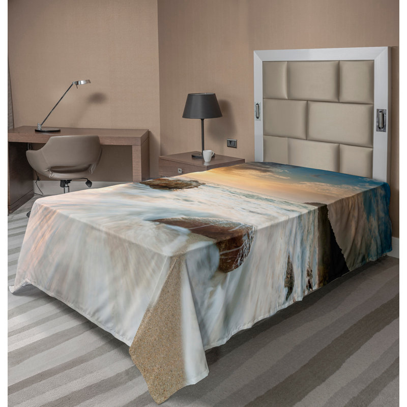 Drap plat Ambesonne Seascape, Drap plat pour lit simple