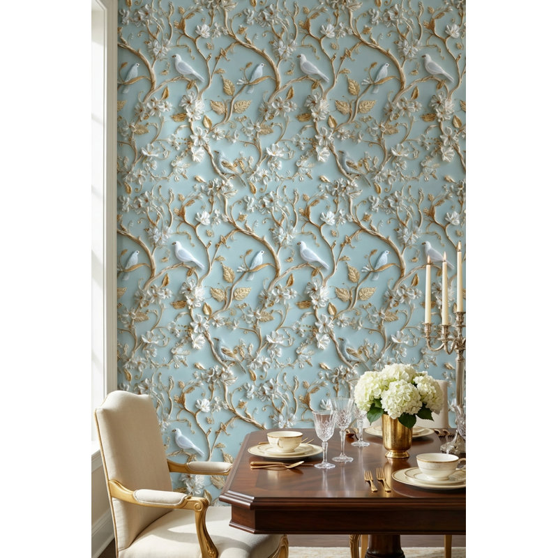 Adhésif décoratif floral peler et coller oiseaux