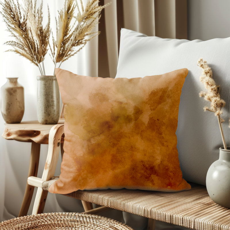 Housse de coussin, Beige / abstrait, H 21,5 po x l 21,5 po