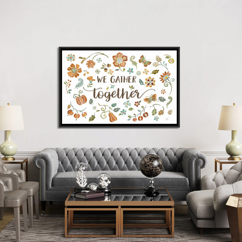 «Autumn Impressions I», impression sur toile, H 32 po x l 48 po x P 1,5 po, Toile avec cadre noir, Pas de tapis
