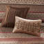 Couvre-lit réversible 5 pièces rouge très grand - belle feuille géométrique et médaillon, 100% avec revers de couleur unie, coussins décoratifs, broderie facile à nettoyer,-130666344