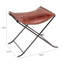 Tabouret pliable en cuir et métal Russet-1767290196