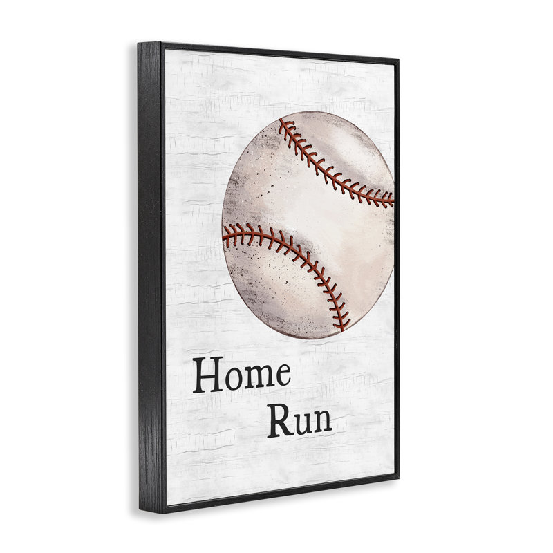 Home Run Baseball, estampe numérique par JJ Design House LLC, Giclée encadrée noir minuit, H 30 po x l 20 po