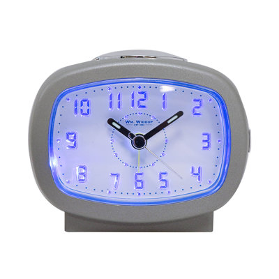 Quartz movement / Crystal Alarm Clock in Silver