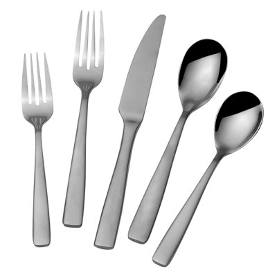 Delano Satin 20-Piece Stainless Steel Flatware Set, Service for 4