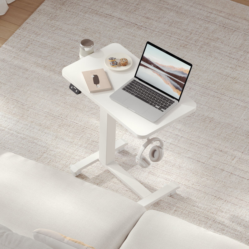 Portable Standing Desk Height Adjustable, Mobile Table With Wheels, Small Size Sit Stand Table For Laptops, Rolling Desk For Home