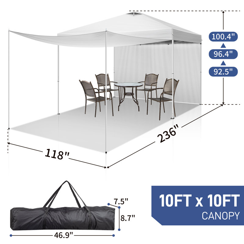 Instant Outdoor Canopy Tent, Pop Up Portable Gazebo Shelter , UV Protected Waterproof With Carry Bag For Camping Patio, White