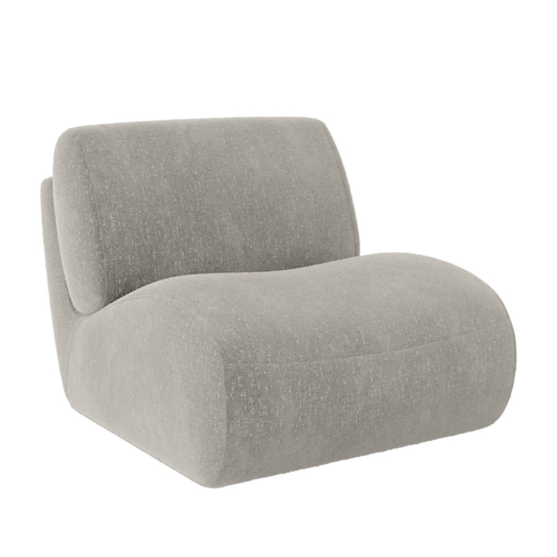 Upholstered Chenille Swivel Lounge Chair, Light Grey Chenille/Foam Padding