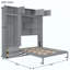 Lit escamotable mural avec armoire supérieure, tablettes et garde-robe, lit pliable peu encombrant-569745790