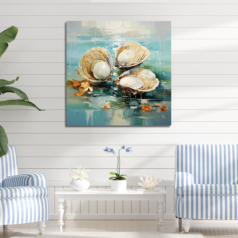 «Green Tones Delicate Oyster Beauty» sur toile, Toile tendue, H 30 po x l 30 po x P 1 po