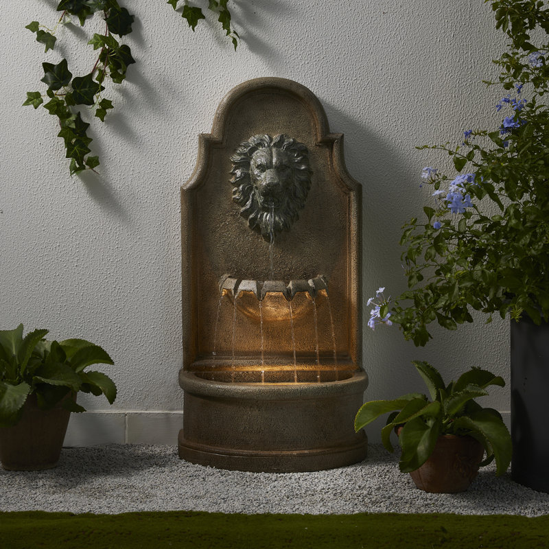 Fontaine tête de lion en résine