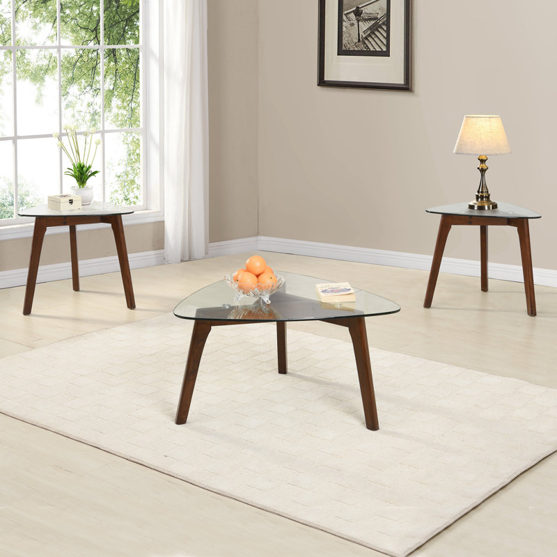 Ensemble de 3 tables basses, Noyers