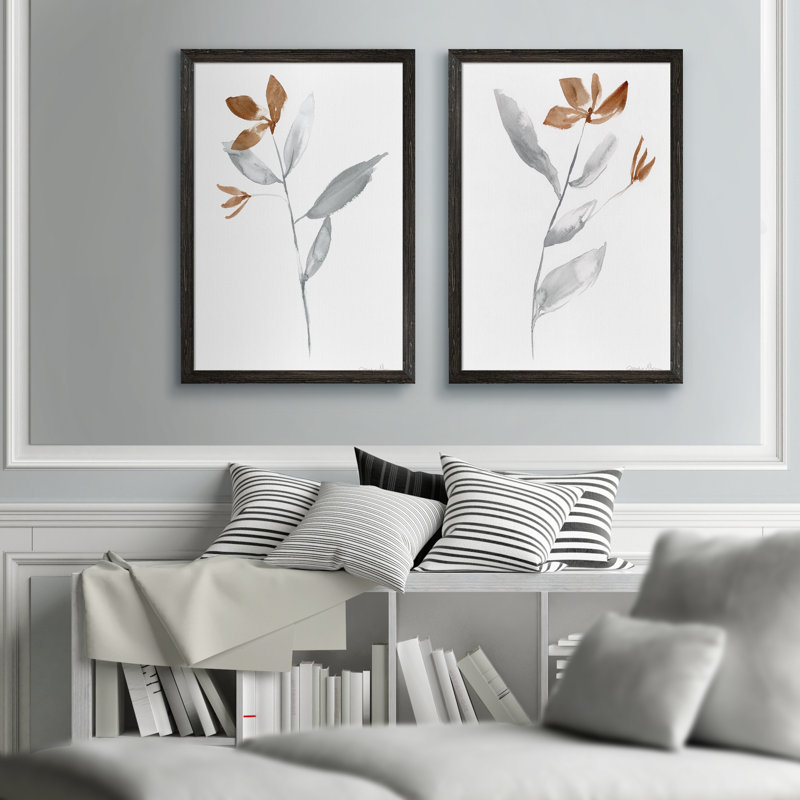 «Simple Stem I» par Vincent Van Gogh - ensemble de 2 reproductions d'art, H 24 po x l 18 po x P 1,25 po, Pas de tapis