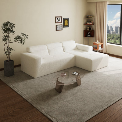 L-Shaped Sectional Sofa With Right Hand Facing Chaise And Lumbar Pillow For Enhanced Comfort by Ebern Designs