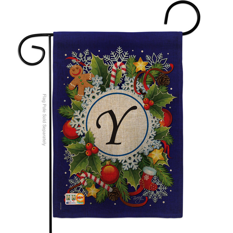 Polyester classique à 2 côtés 19 x 13 po drapeau de jardin, Y