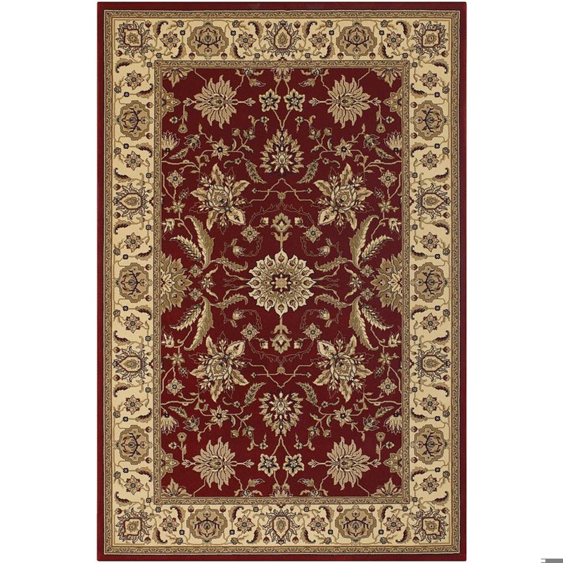 Tapis tissé à la machine en polypropylène floral Campourg, 1 pi 11 po x 3 pi 7 po
