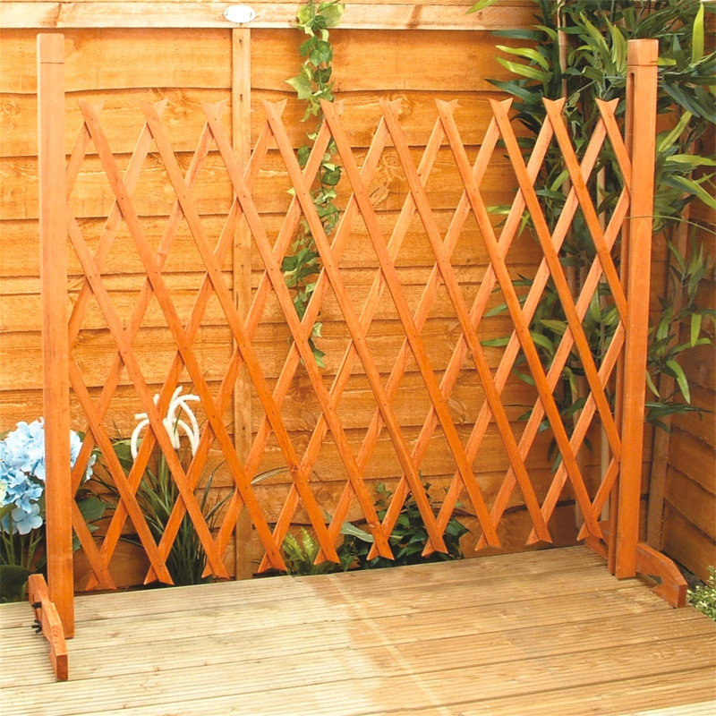 Shaquille Wood Fence Panels, Dark Brown