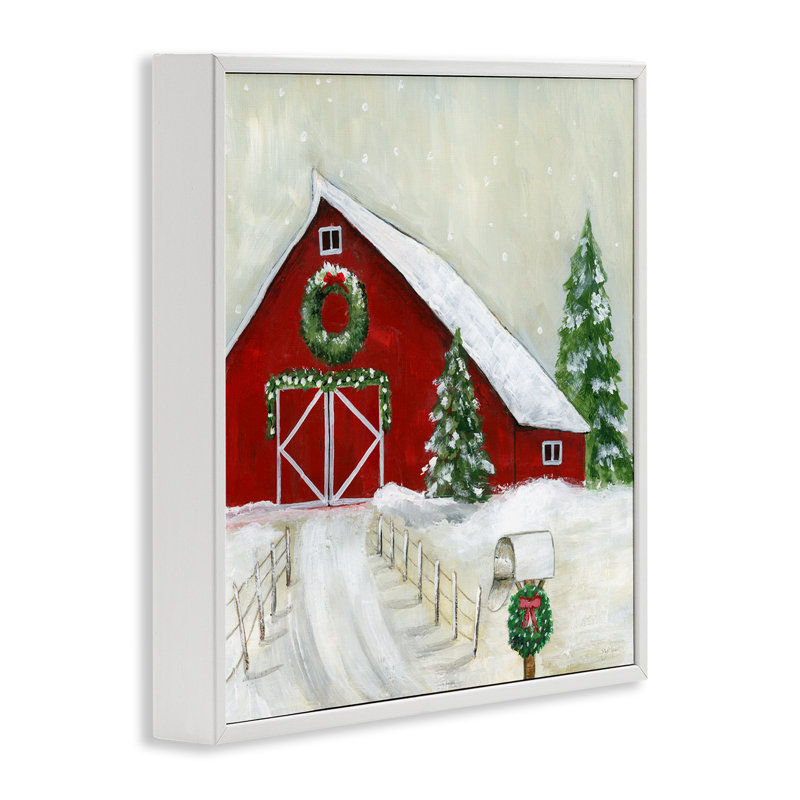 Winter Winter Scenic, estampe numérique par Janet Tava, H 12 po x l 12 po, Giclée encadrée blanc bord de mer