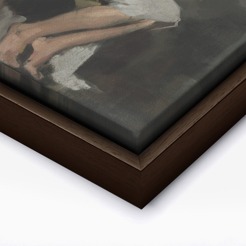 Étude d'une femme assise, Canvas, 16"H x 20"W, Brown Framed
