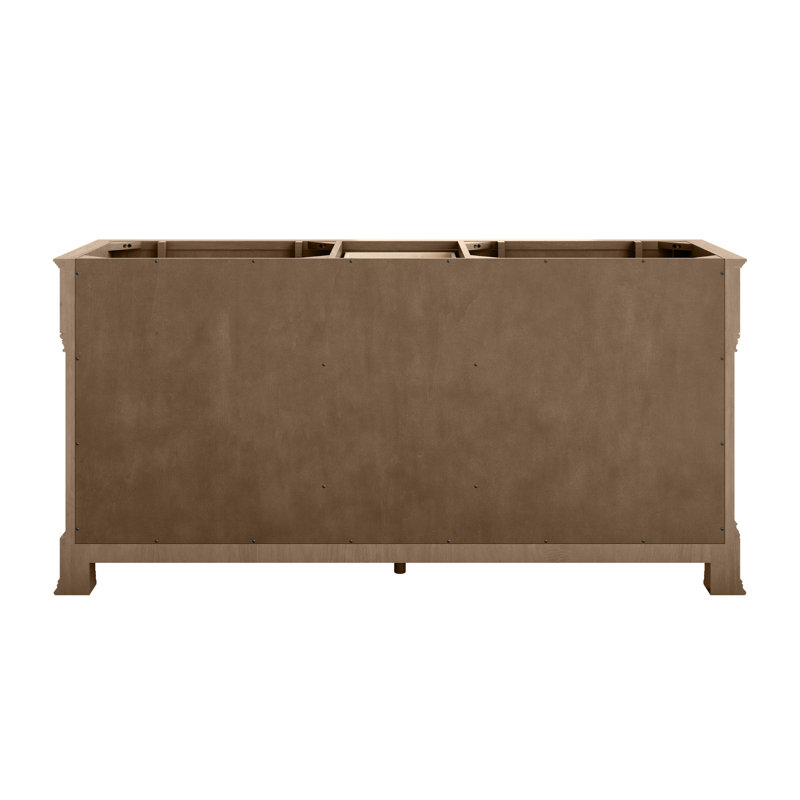 Brookfield 72'' W Double Vanity, Victorian Silver, Pecan