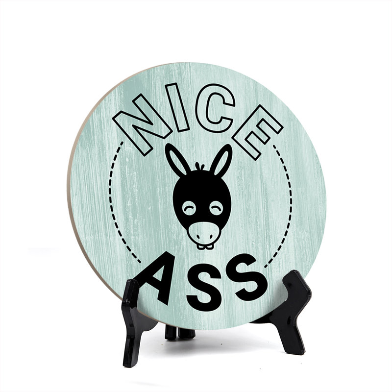 Enseigne de table «Nice Ass» avec chevalet, Vert